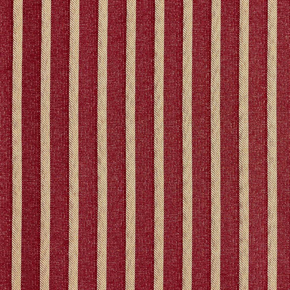 Red, Striped Jacquard Woven Upholstery Fabric By The Yard 1