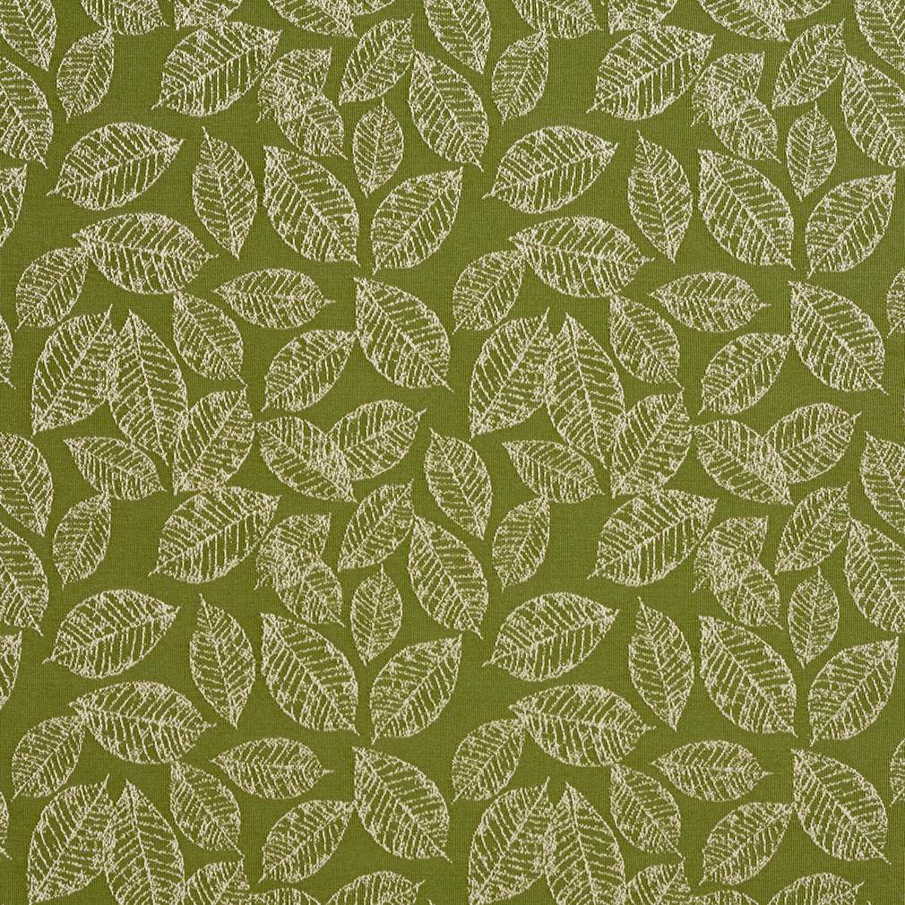 Light Green, Floral Leaf Jacquard Woven Upholstery Fabric By The Yard 1
