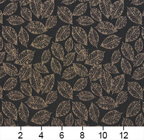 Drapery Upholstery Fabric Woven Jacquard Lg Scale Leaves & Flowers Black Multi 
