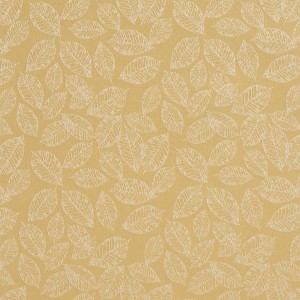 Gold, Floral Leaf Jacquard Woven Upholstery Fabric By The Yard