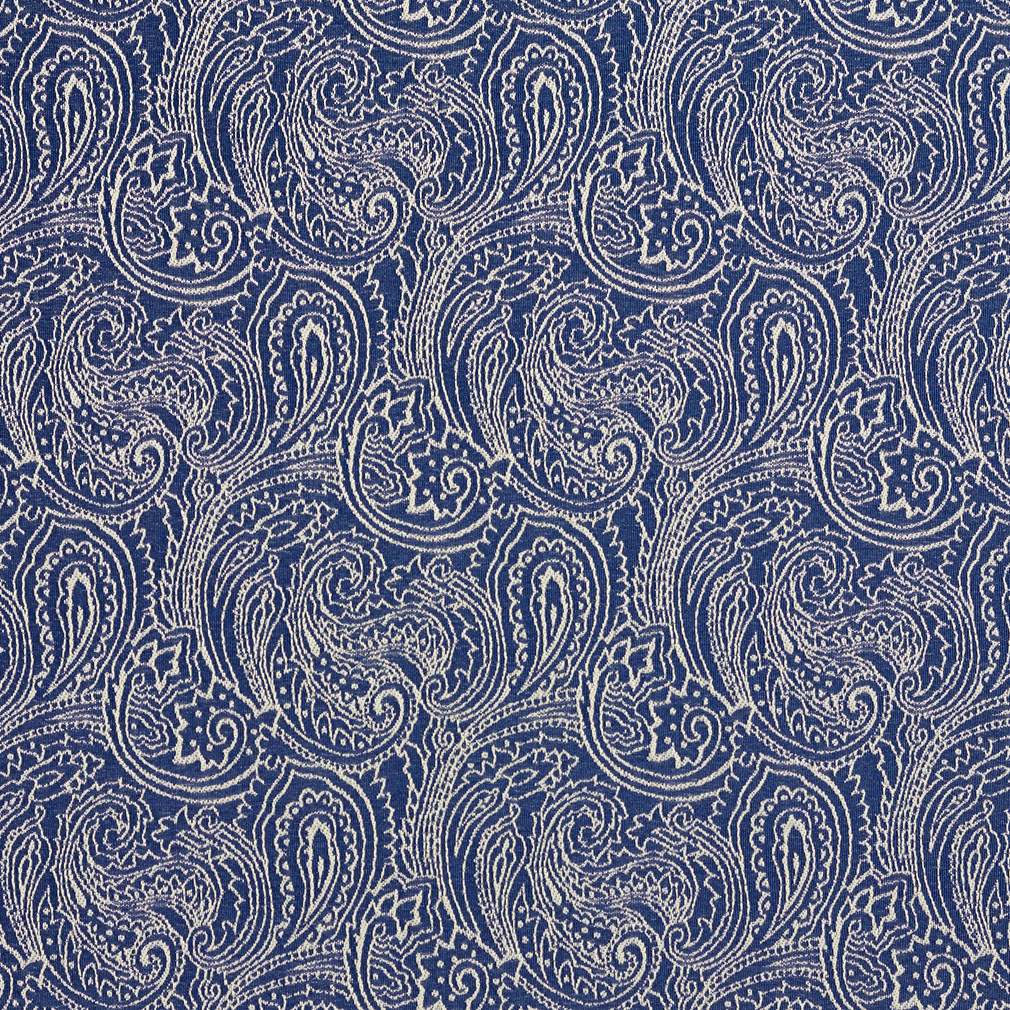 Navy Blue, Traditional Paisley Jacquard Woven Upholstery Fabric By The Yard 1