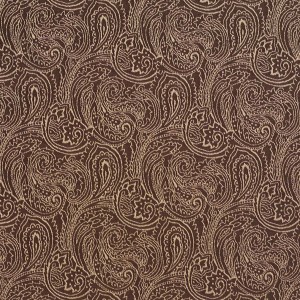 Brown, Traditional Paisley Jacquard Woven Upholstery Fabric By The Yard
