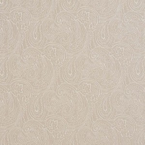 Beige, Traditional Paisley Jacquard Woven Upholstery Fabric By The Yard