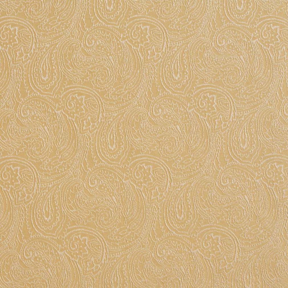 Gold, Traditional Paisley Jacquard Woven Upholstery Fabric By The Yard 1