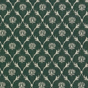 Green, Floral Trellis Jacquard Woven Upholstery Fabric By The Yard