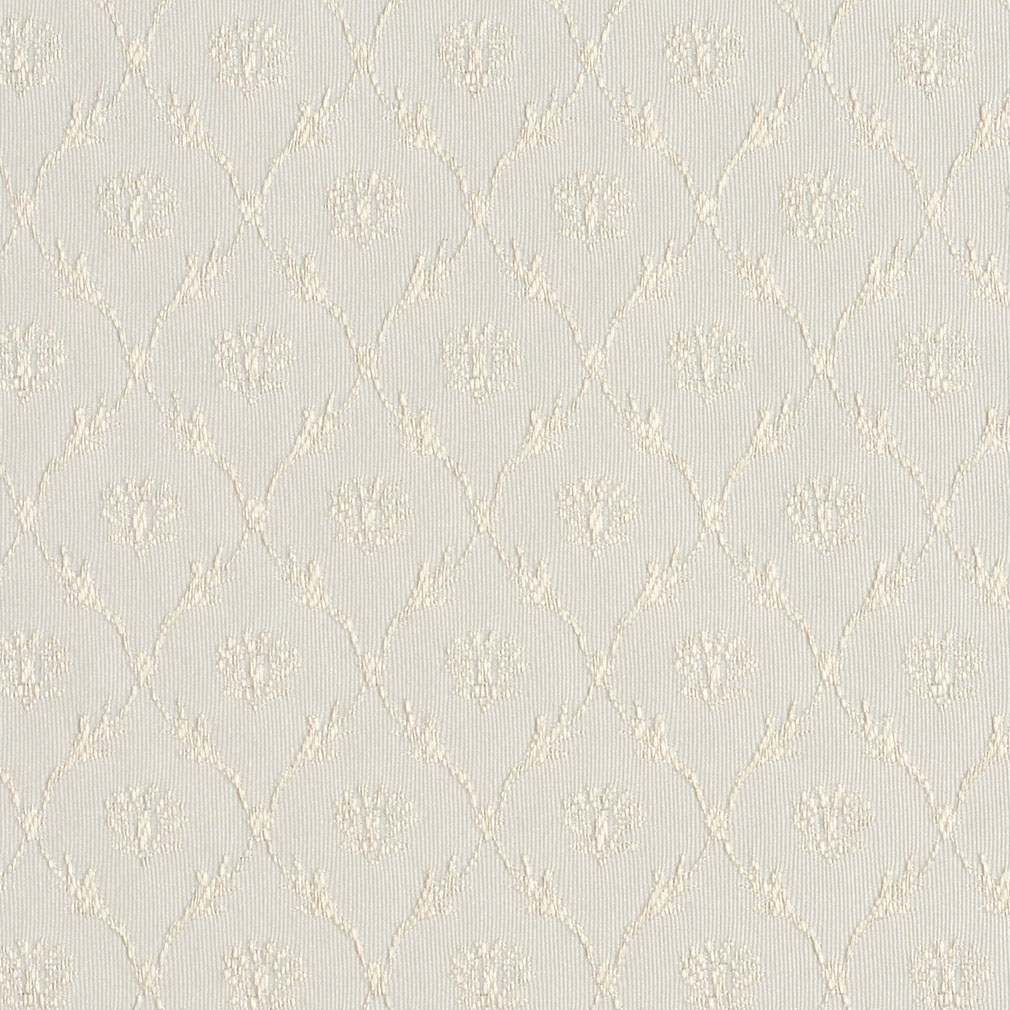 Off White, Floral Trellis Jacquard Woven Upholstery Fabric By The Yard 1