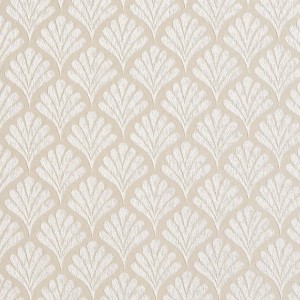 Beige, Fan Jacquard Woven Upholstery Fabric By The Yard