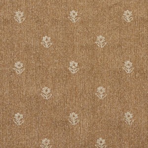 Light Brown And Beige, Flowers Country Upholstery Fabric By The Yard