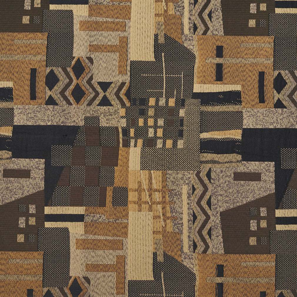 Brown, Black, Grey And Gold, Large Scale Southwest Upholstery Fabric By The Yard 1