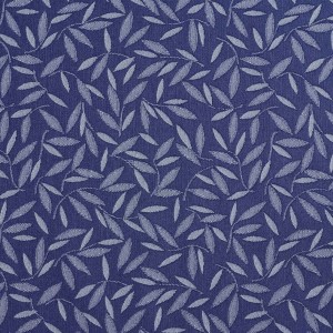 Navy And Blue Floral Leaf Contract Grade Upholstery Fabric By The Yard