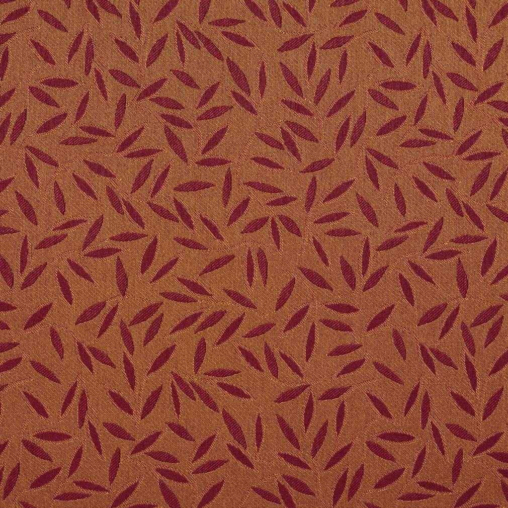 Red And Orange Floral Leaf Contract Grade Upholstery Fabric By The Yard 1