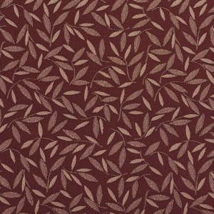 Burgundy Wine Red Floral Leaf Contract Grade Upholstery Fabric By The Yard