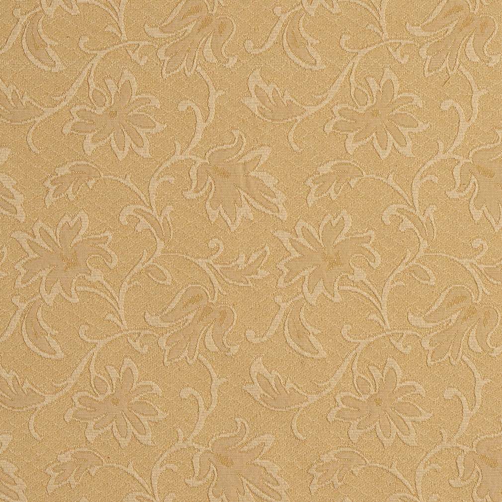 E503 Gold, Floral Jacquard Woven Upholstery Grade Fabric By The Yard 1
