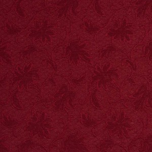 E504 Red, Floral Jacquard Woven Upholstery Grade Fabric By The Yard