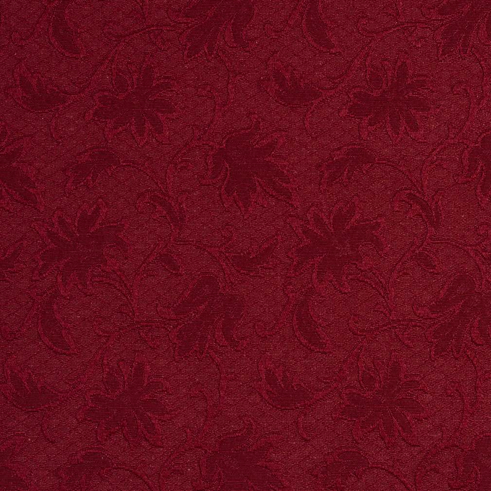 E504 Red, Floral Jacquard Woven Upholstery Grade Fabric By The Yard 1
