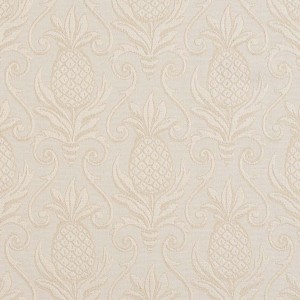 Ivory White, Pineapple Jacquard Woven Upholstery Grade Fabric By The Yard
