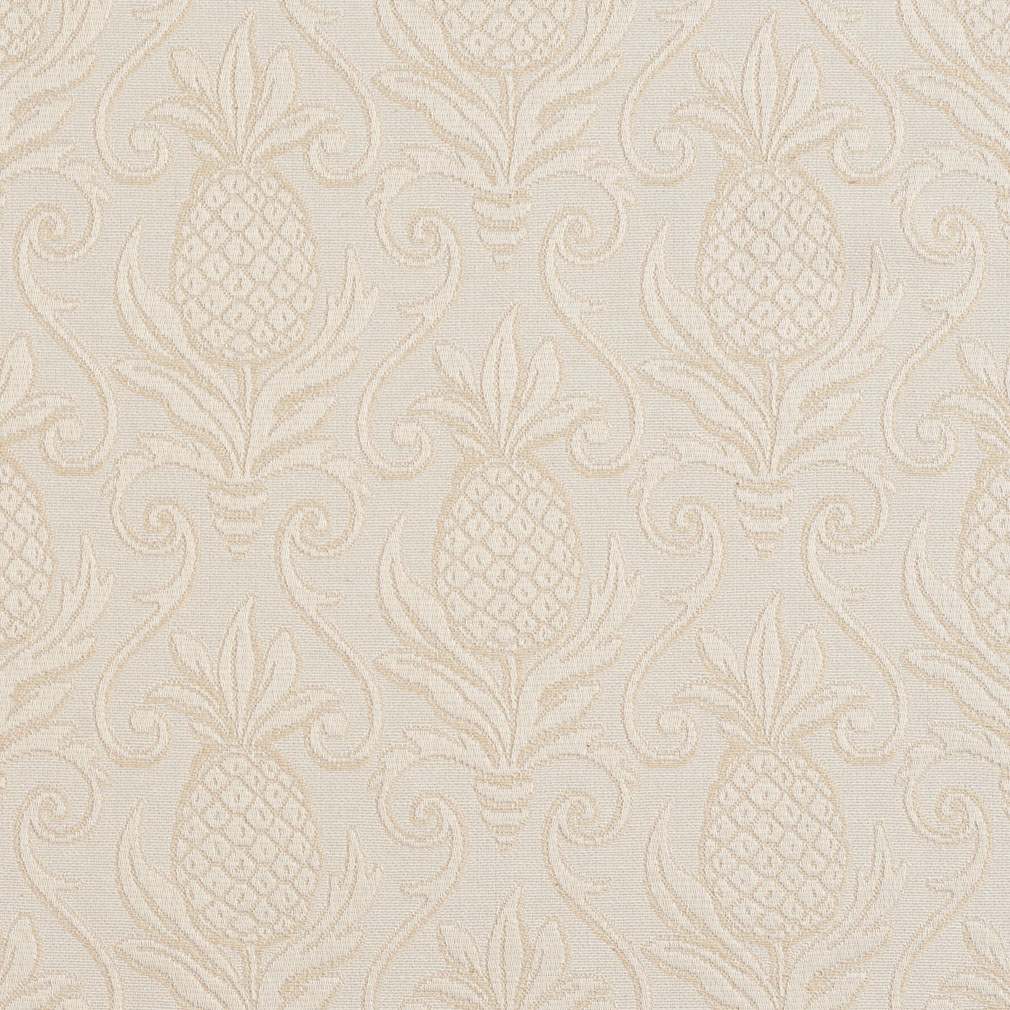 Ivory White, Pineapple Jacquard Woven Upholstery Grade Fabric By The Yard 1