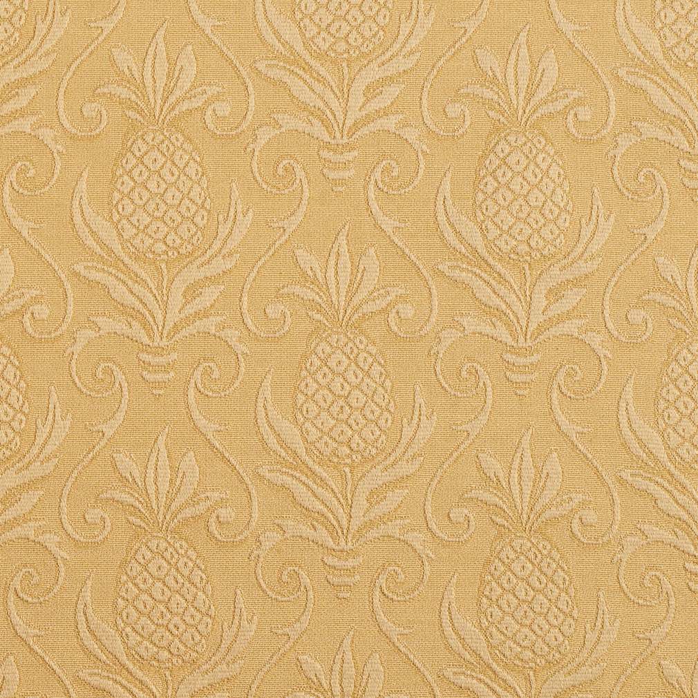 Gold, Pineapple Jacquard Woven Upholstery Grade Fabric By The Yard 1