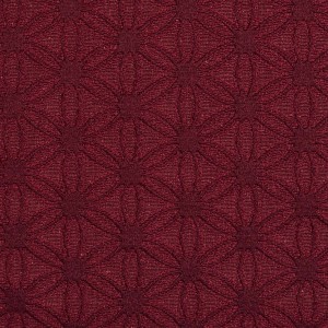 Burgundy, Flower Jacquard Woven Upholstery Grade Fabric By The Yard