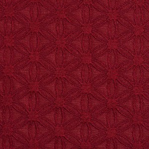 Red, Flower Jacquard Woven Upholstery Grade Fabric By The Yard