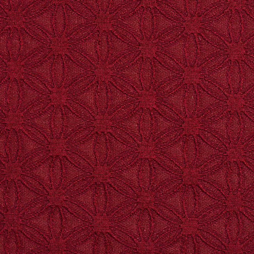 Red, Flower Jacquard Woven Upholstery Grade Fabric By The Yard 1