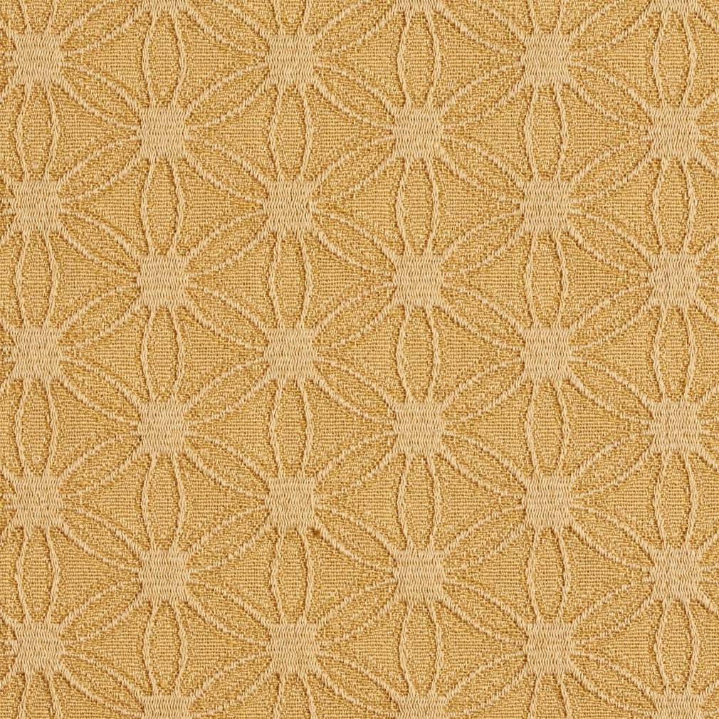 Gold, Flower Jacquard Woven Upholstery Grade Fabric By The Yard 1