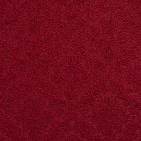 E540 Red, Floral Jacquard Woven Upholstery Grade Fabric By The Yard