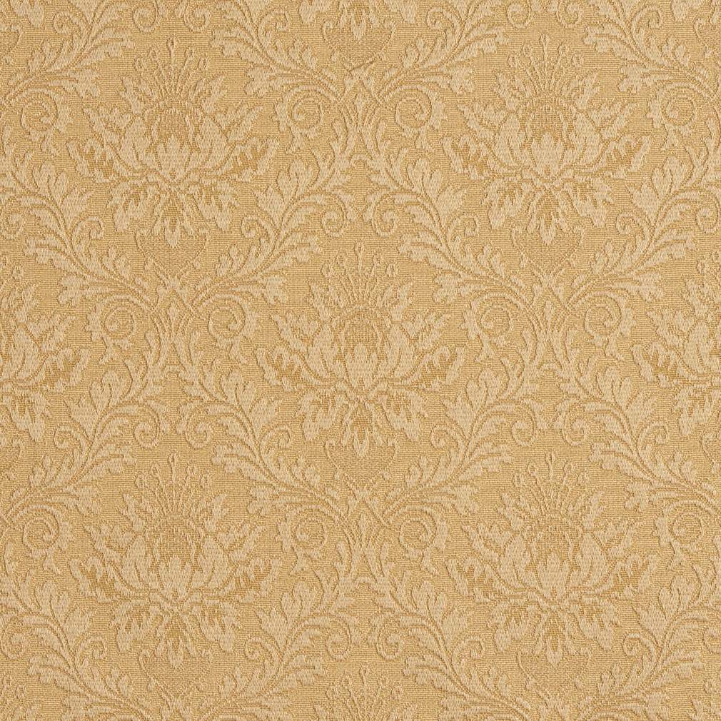 E541 Gold, Floral Jacquard Woven Upholstery Grade Fabric By The Yard 1