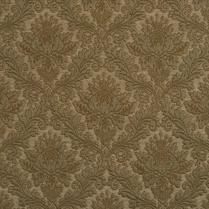 E542 Green, Floral Jacquard Woven Upholstery Grade Fabric By The Yard