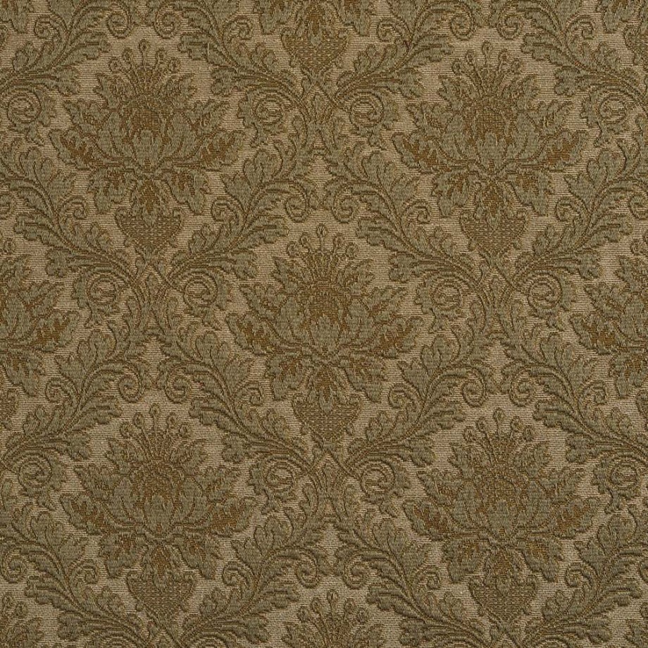 E542 Green, Floral Jacquard Woven Upholstery Grade Fabric By The Yard