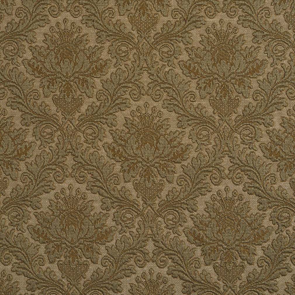 E542 Green, Floral Jacquard Woven Upholstery Grade Fabric By The Yard 1