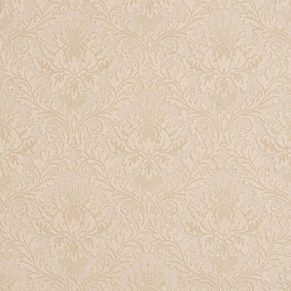 E543 Off White, Floral Jacquard Woven Upholstery Grade Fabric By The Yard 1