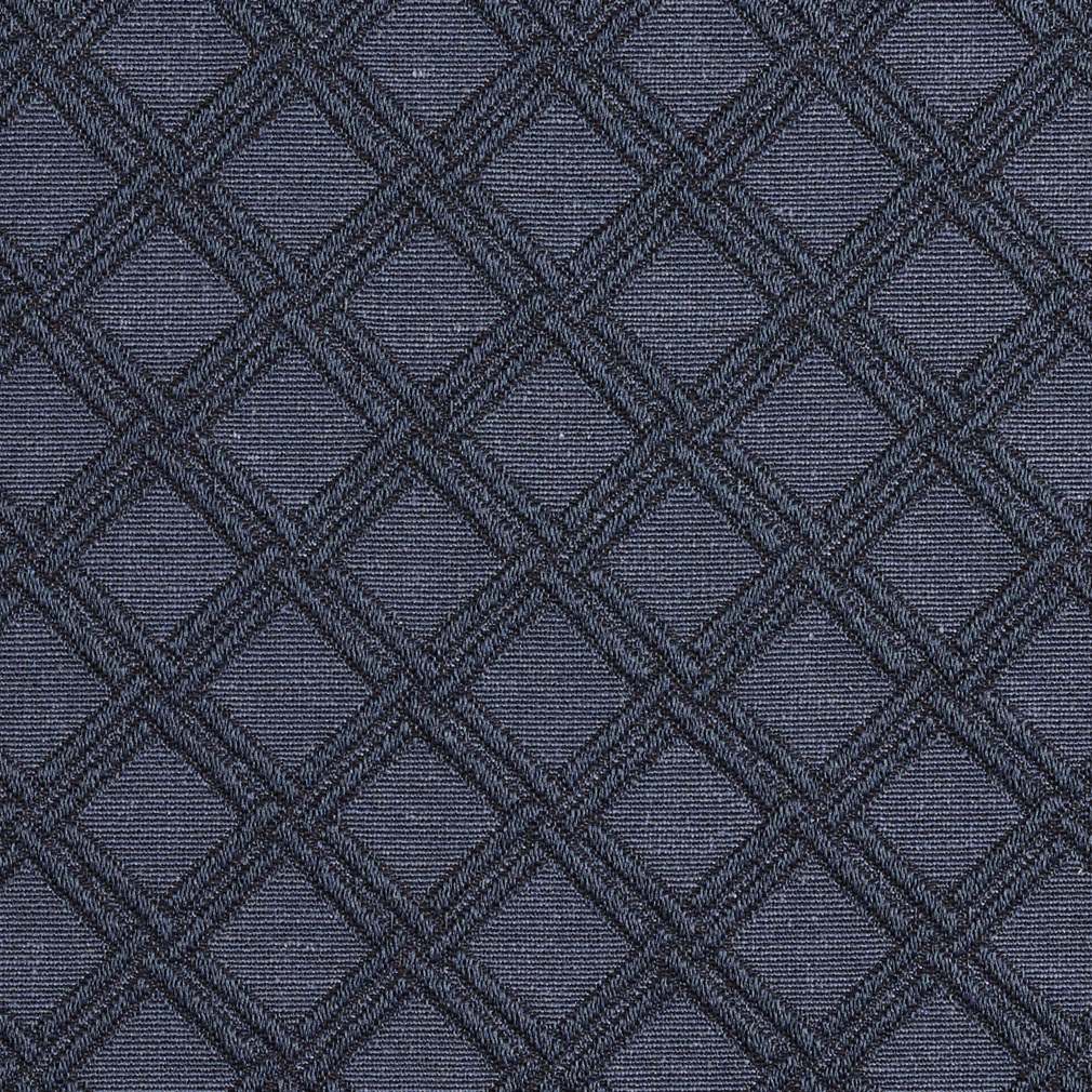 E547 Blue, Diamond Jacquard Woven Upholstery Grade Fabric By The Yard 1