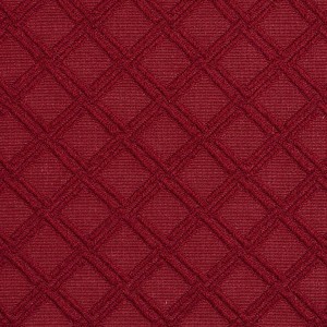 E549 Red, Diamond Jacquard Woven Upholstery Grade Fabric By The Yard