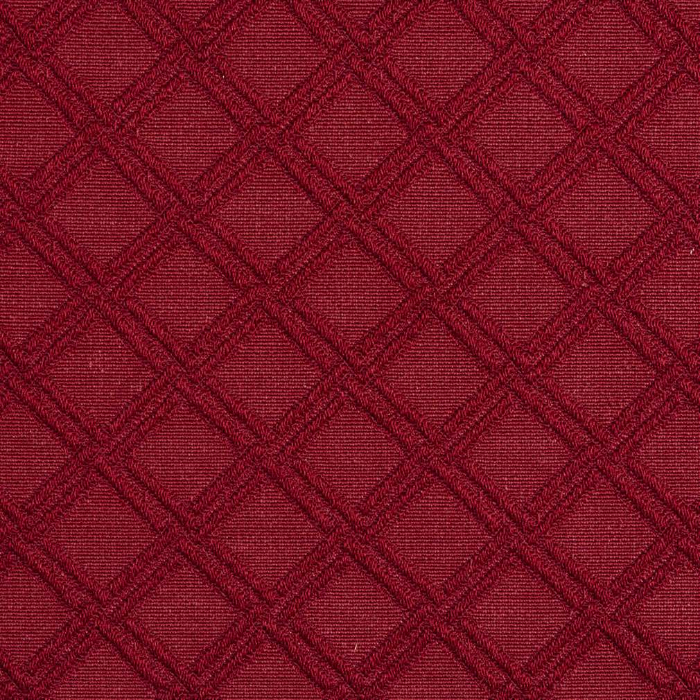 E549 Red, Diamond Jacquard Woven Upholstery Grade Fabric By The Yard 1