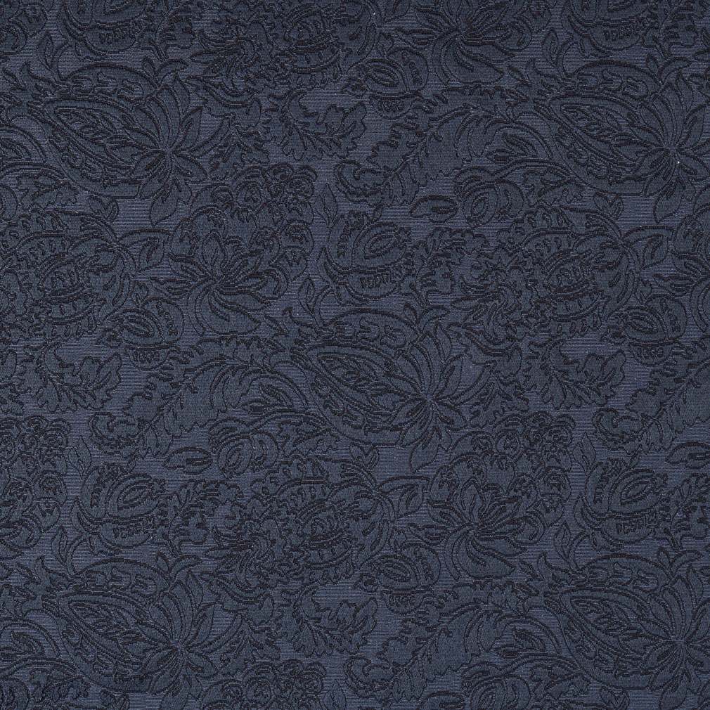 E556 Blue, Floral Jacquard Woven Upholstery Grade Fabric By The Yard 1
