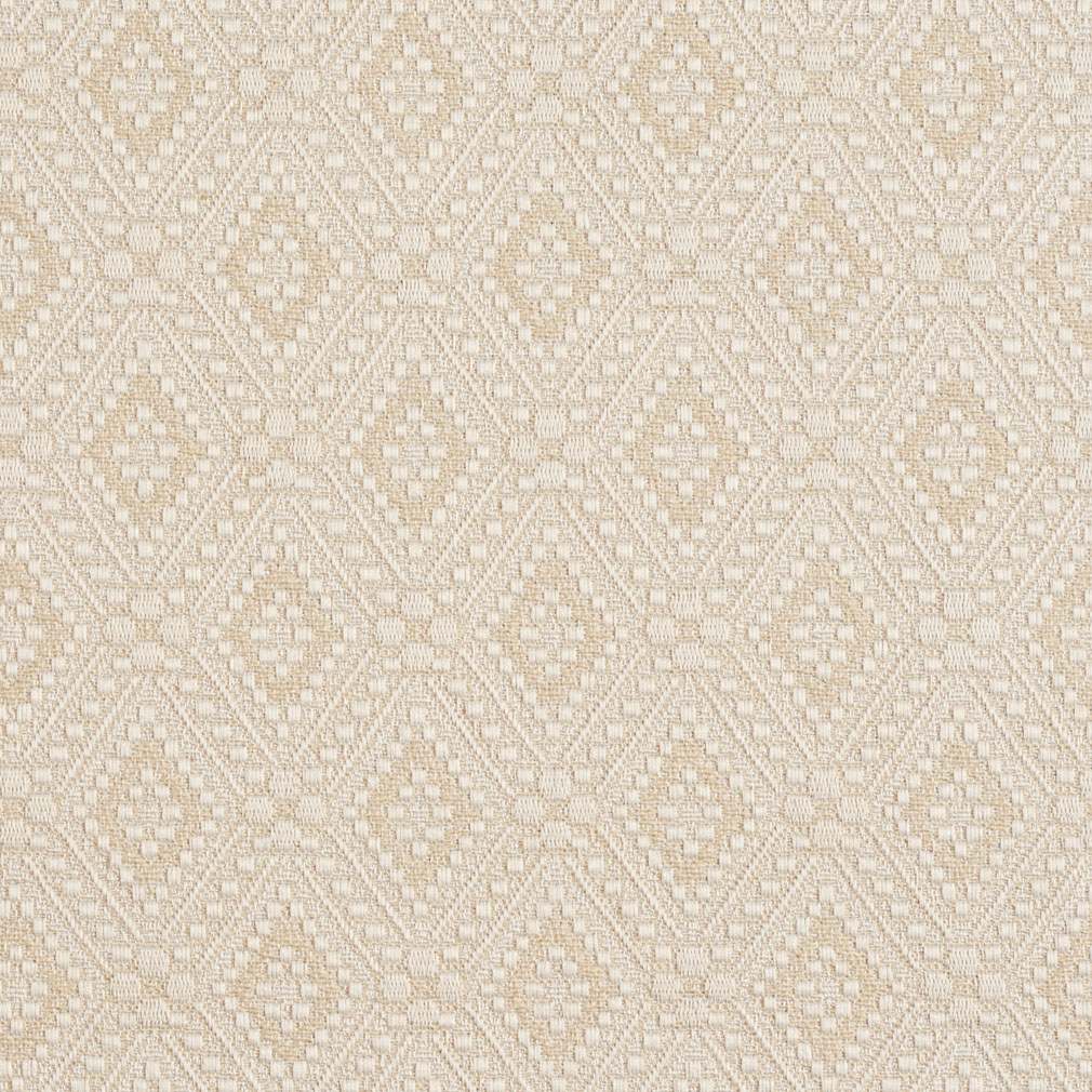 E564 Ivory White, Diamond Jacquard Woven Upholstery Grade Fabric By The Yard 1