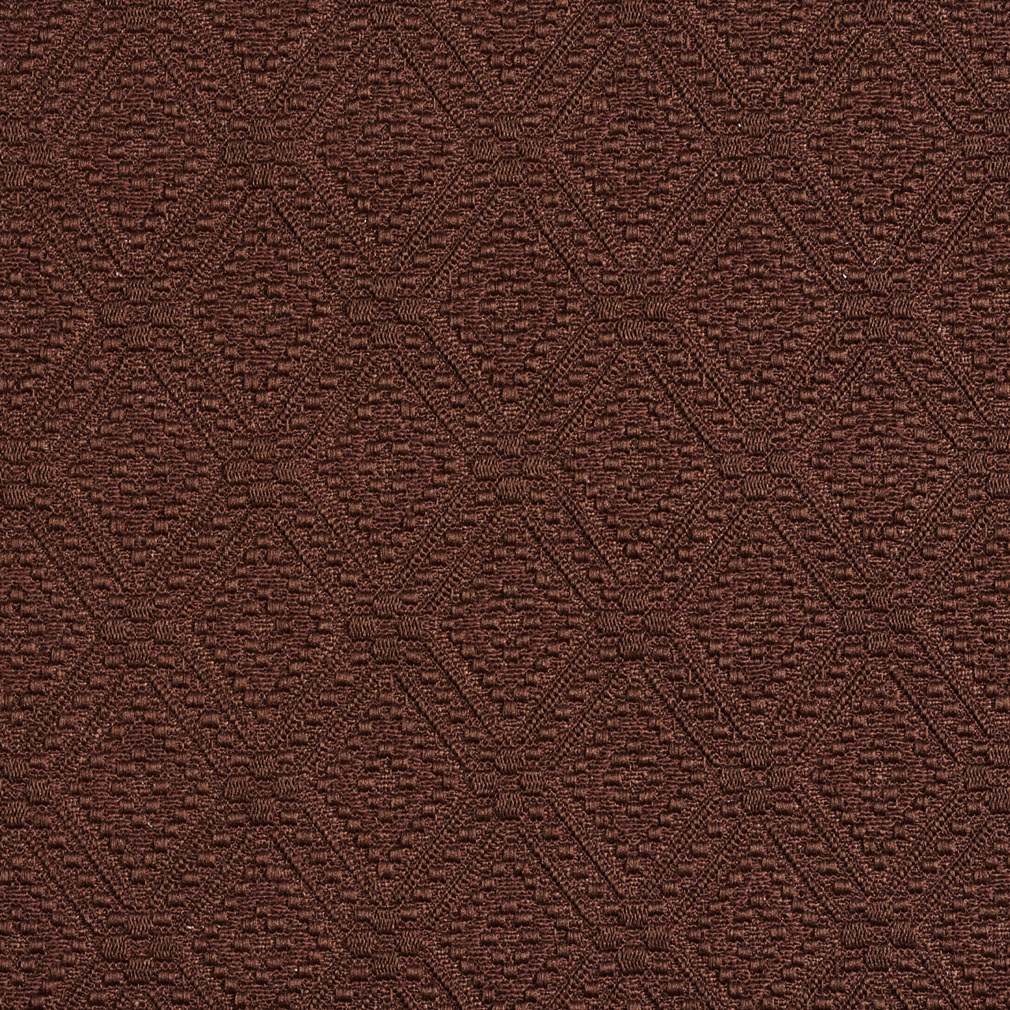 E570 Brown, Diamond Jacquard Woven Upholstery Grade Fabric By The Yard 1