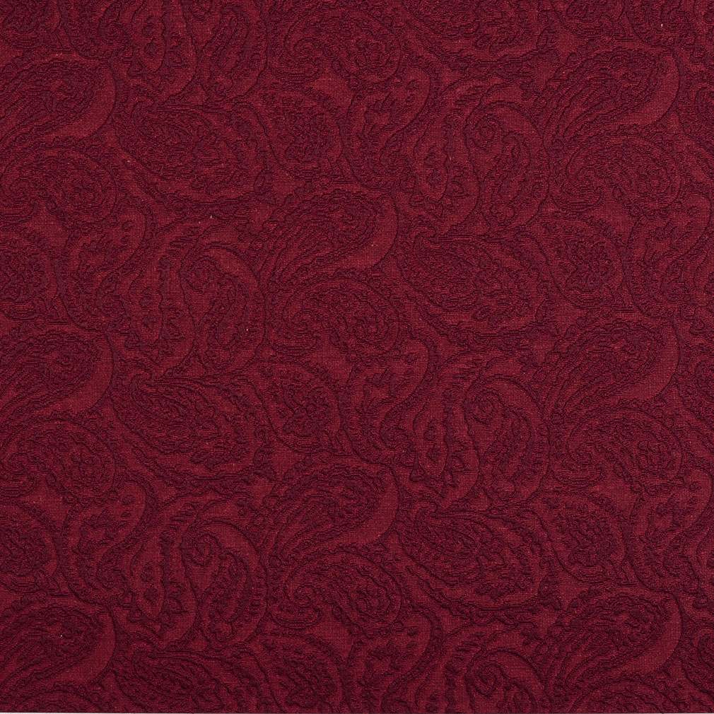 Burgundy, Paisley Jacquard Woven Upholstery Grade Fabric By The Yard 1