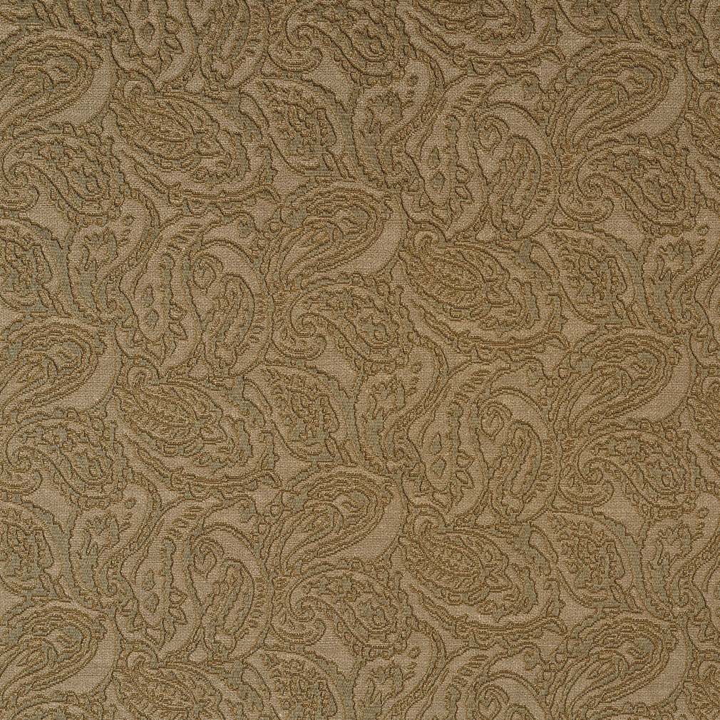 Green, Paisley Jacquard Woven Upholstery Grade Fabric By The Yard 1