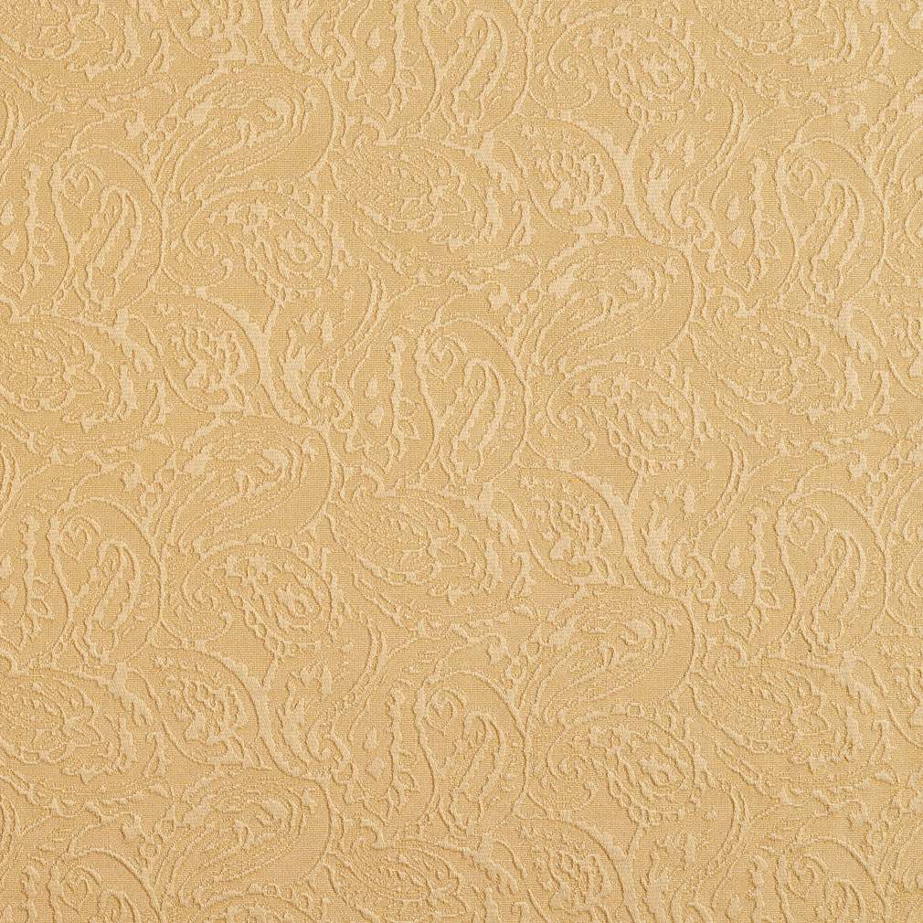 Gold, Paisley Jacquard Woven Upholstery Grade Fabric By The Yard 1