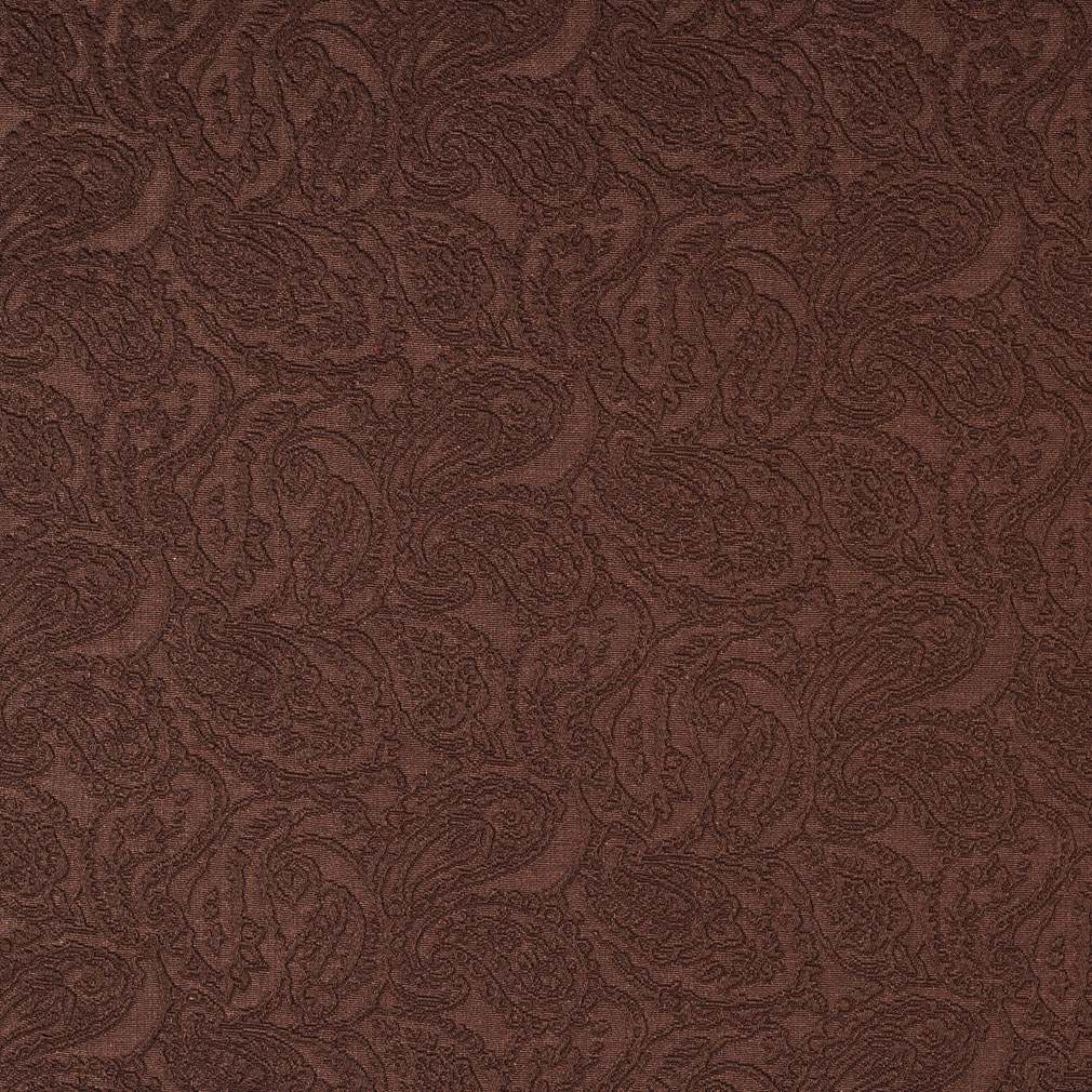 Brown, Paisley Jacquard Woven Upholstery Grade Fabric By The Yard 1