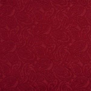 Red, Paisley Jacquard Woven Upholstery Grade Fabric By The Yard