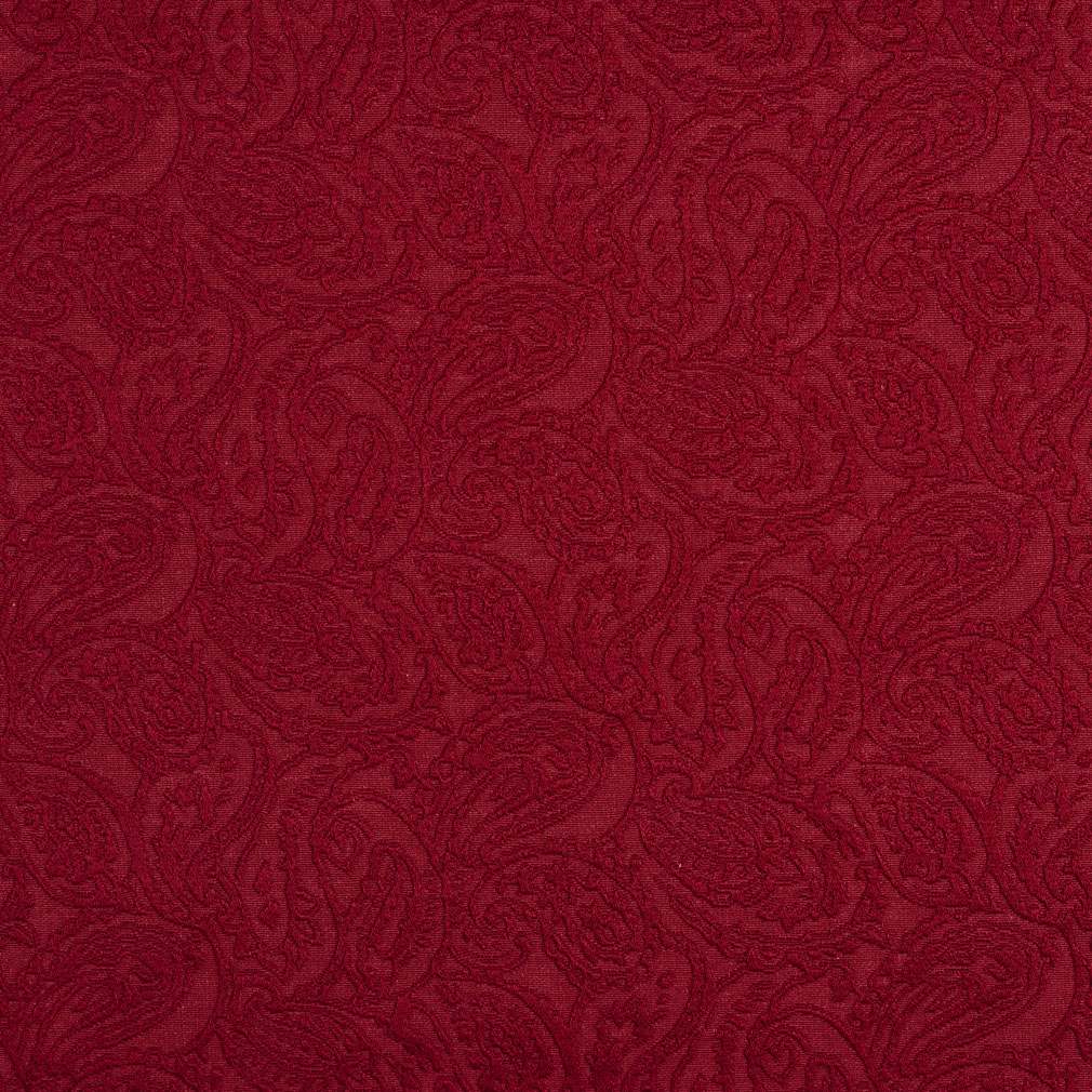 Red, Paisley Jacquard Woven Upholstery Grade Fabric By The Yard 1