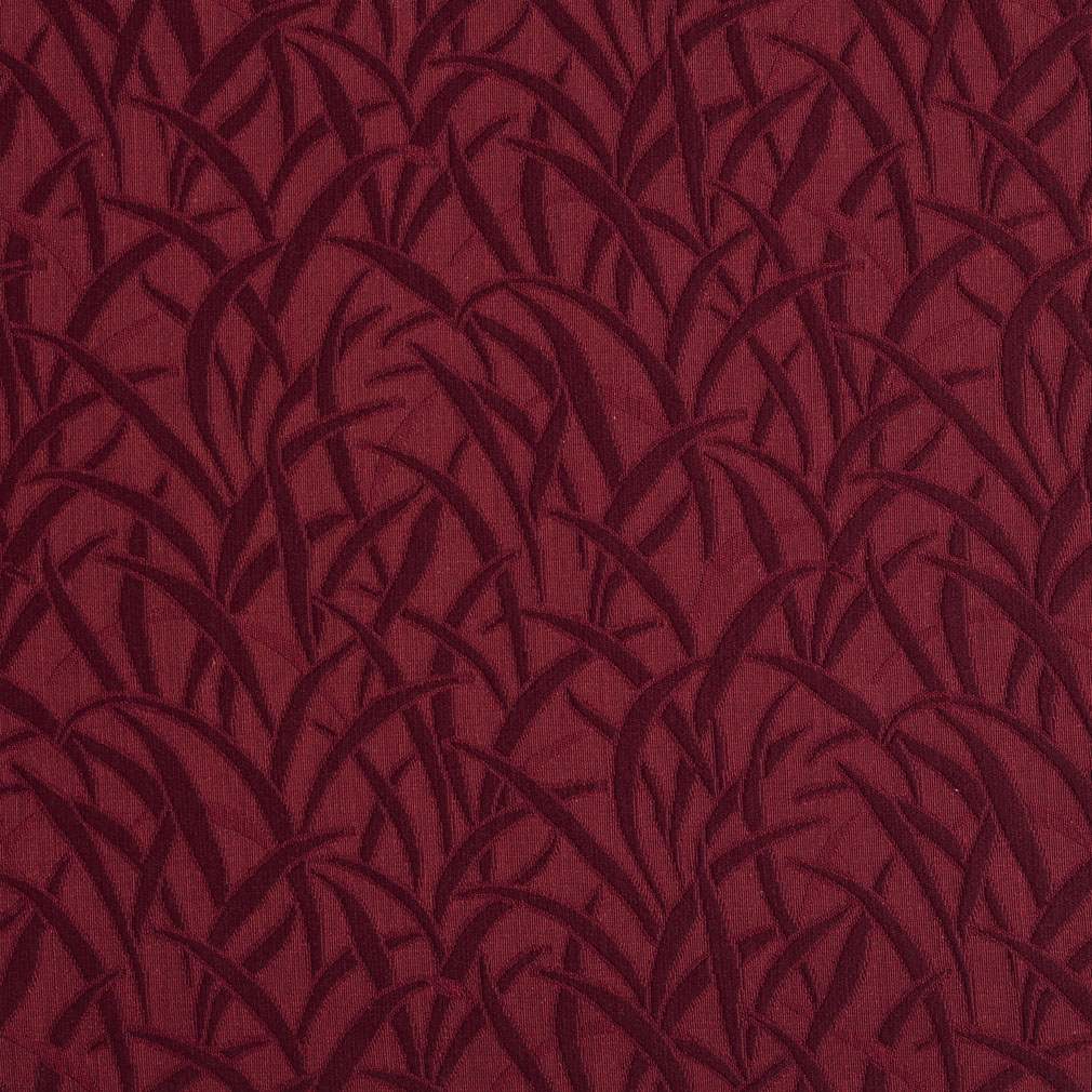 Burgundy, Grassy Meadow Jacquard Woven Upholstery Grade Fabric By The Yard 1
