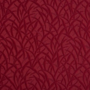 Red, Grassy Meadow Jacquard Woven Upholstery Grade Fabric By The Yard