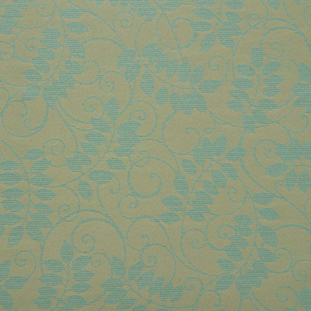 F624 Light Blue, Floral Vine Outdoor Indoor Woven Fabric By The Yard 1