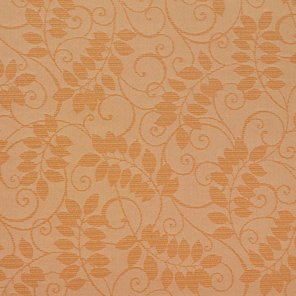 Orange, Floral Vine Outdoor Indoor Woven Fabric By The Yard 1
