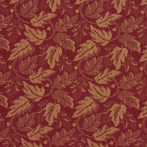 Dark Red And Gold Leaves Crypton Contract Grade Upholstery Fabric By The Yard