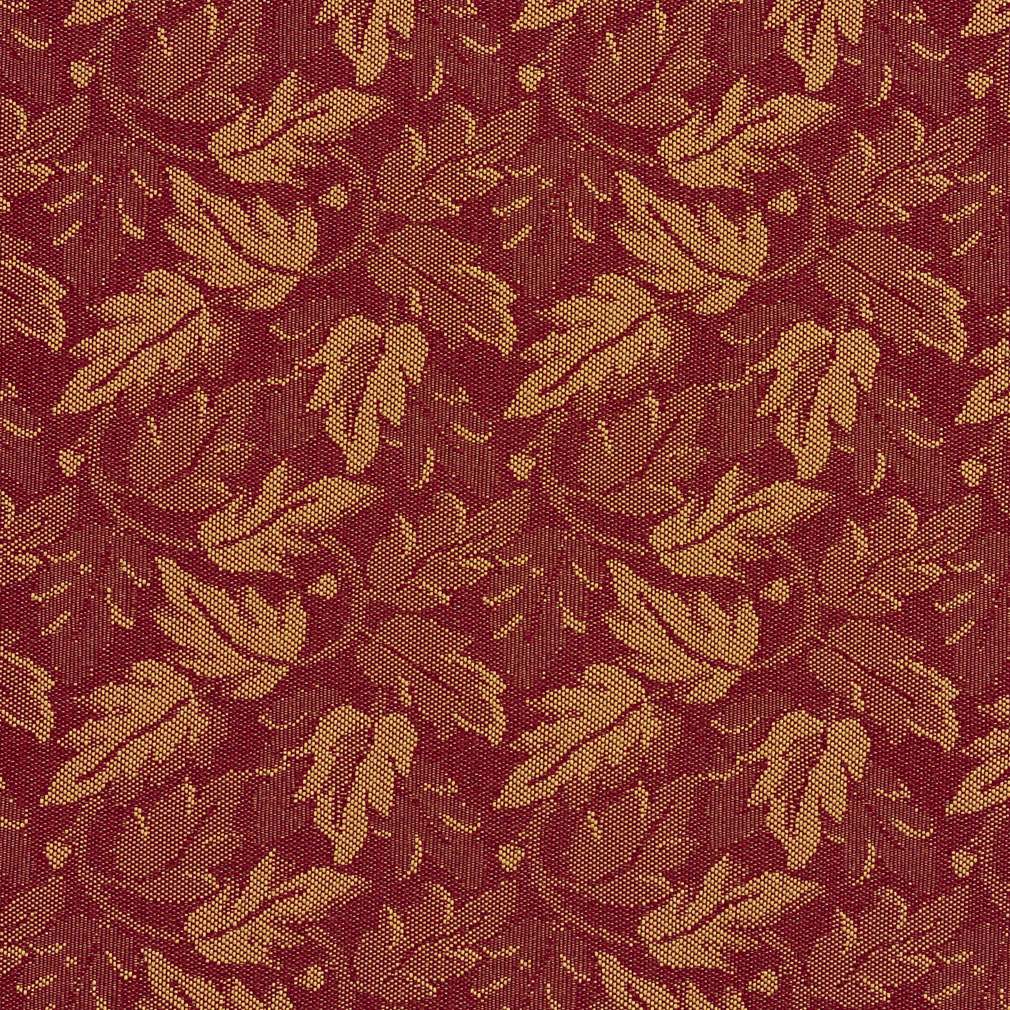 Dark Red And Gold Leaves Crypton Contract Grade Upholstery Fabric By The Yard 1